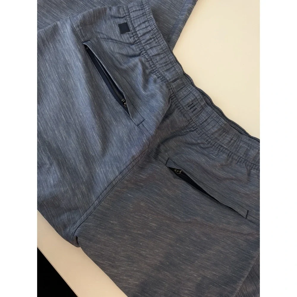 Lululemon LuluLinen Pull On Pants M Blue Relaxed Tapered Lightweight LM5BA0S